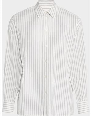 Saint Laurent Striped Chemise - White