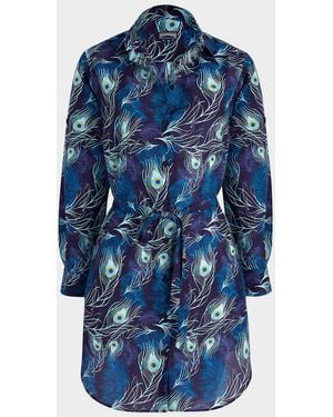 Vilebrequin Eyes Of The Wind Cotton-Silk Shirtdress - Blue