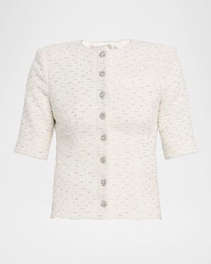 Generation Love Tashi Short-Sleeve Tweed Jacket - Natural