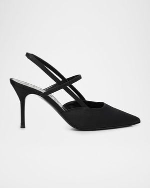 STAUD 55Mm Sebastian Satin Slingback Pumps - Black