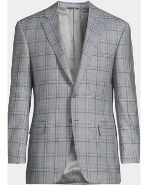 Canali Plaid Wool Sportcoat - Gray
