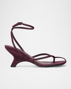 Jonathan Simkhai Kelsey Suede Ankle-Strap Sandals - White