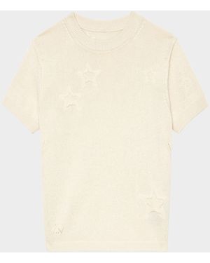 Zadig & Voltaire Bully Seco Stars Short-Sleeve Sweater - Natural