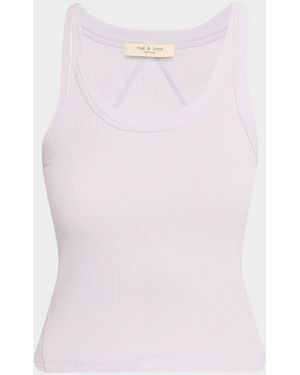 Rag & Bone The Essential Ribbed Tank Top - Pink