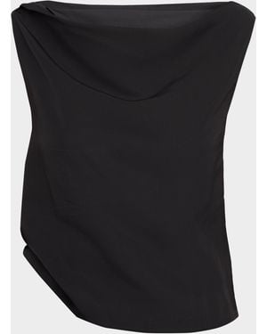 Co. Sleeveless Draped-Back Top - Black