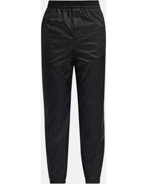McQueen Tonal Skull Nylon Jacquard Jogger Pants - Black