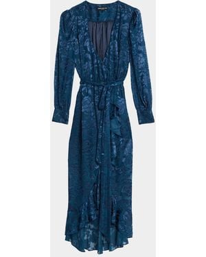 Generation Love Adelia Floral Jacquard Wrap Dress - Blue