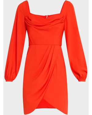 Black Halo Draped Sweetheart Bodycon Mini Dress - Red