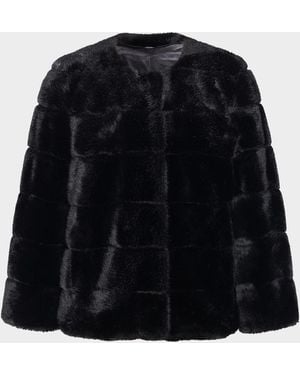 Lyla Grant Fur-Free Short Faux Mink Coat - Black