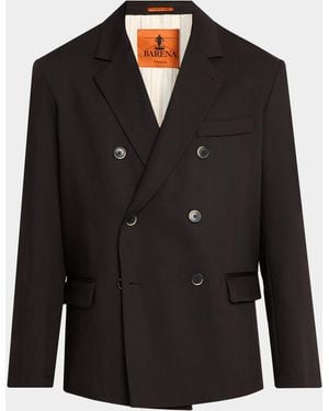 Barena Apos;S Refuso Cotton Double-Breasted Blazer - Black