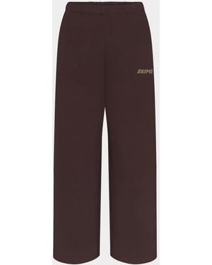 Skims Cotton-Blend Elasticized Straight-Leg Pants - Brown