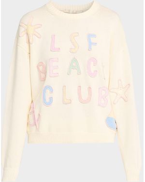 LoveShackFancy Kora Embroidered Cotton Pullover - Natural