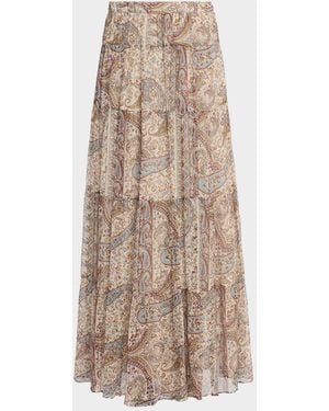 Ba&sh Cali Paisley Print Maxi Skirt - Natural
