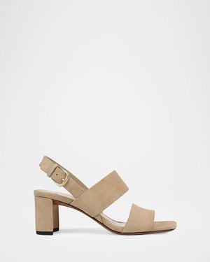 Vince Oliana Suede Block-Heel Sandals - Natural