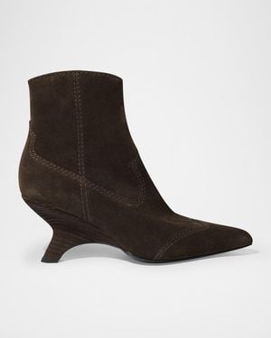 Jonathan Simkhai Shadow Suede Western Booties - Brown
