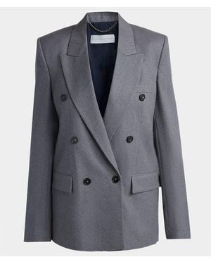 Stella McCartney Double Breasted Wool Blazer - Blue