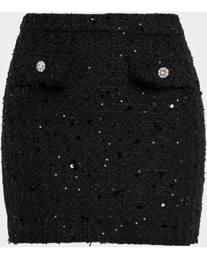 Generation Love Ava Sequined Tweed Mini Skirt - Black