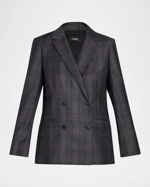 Theory Relaxed Double-Breasted Jacket - Black