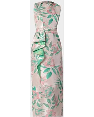 Shoshanna Silvia Sleeveless Floral Jacquard Midi Dress - White