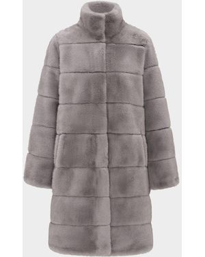Lyla Grant Fur-Free Reversible Faux Mink Coat - Gray