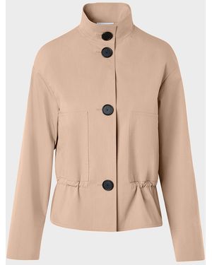 Akris Punto Techno Cotton Poplin Short Parka Jacket - Natural