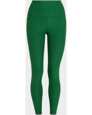 Beyond Yoga Out Of Pocket Space Dye High-Waist Mid Leggings - Green
