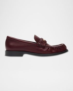 Burberry Cadet Grained Calf Leather Penny Loafers - Purple