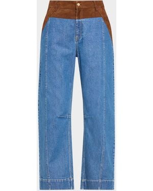 Cinq À Sept Dillon Suede Waist Jeans - Blue