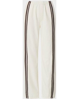 Rag & Bone Featherweight Logan Wide-Leg Denim Track Pants - Natural