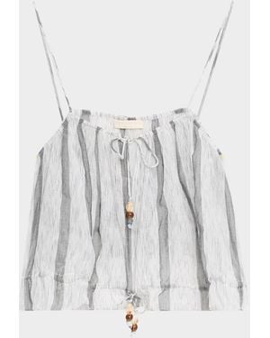 Ulla Johnson Cara Striped Coverup Top - Gray