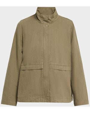 Eileen Fisher Slubby Organic Cotton-Linen Jacket - Natural
