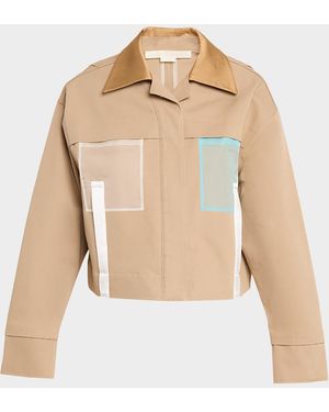 Jason Wu X Robert Rauschenberg Cropped Twill Jacket - Natural