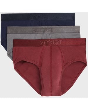 2xist 3-pack Pima Cotton Contour Pouch Briefs - Red