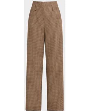 A.L.C. Liam Check Wide-Leg Pants - Natural