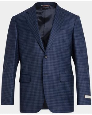 Canali Apos;S Micro-Check Wool Sport Coat - Blue