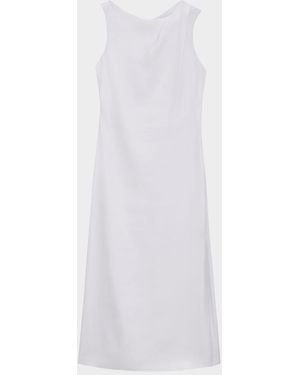 Theory Asymmetric Draped Midi Dress - White