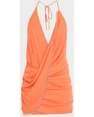 Significant Other Rufayah Draped Halter Mini Dress - Orange