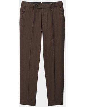 Rag & Bone Apos;S Evan Linen Straight Leg Pants - Brown