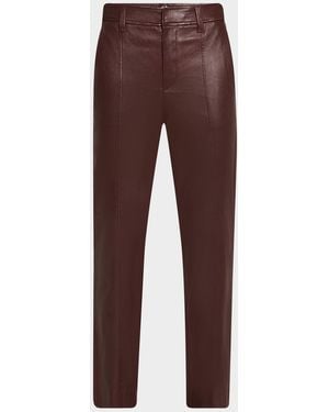 Brunello Cucinelli Kick-Flare Leather Pants - Brown