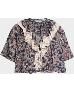 Veronica Beard Pamelis Paisley Top - Gray