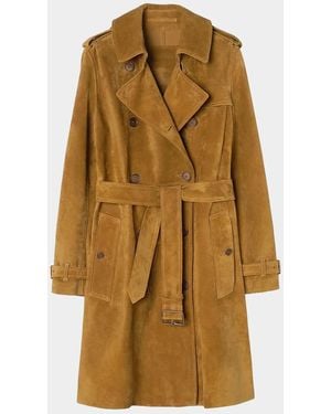 Burberry Kennsington Cashmere Trench Coat - Natural