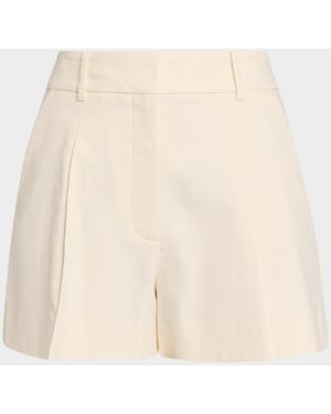 Veronica Beard Craig Pleated-Front Shorts - Natural