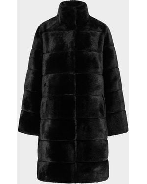 Lyla Grant Fur-Free Reversible Faux Mink Coat - Black