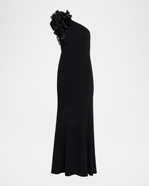 bershka black midi dress Aidan Mattox MD1E201158 - Long Metallic Lace A-Line Dress main image 0