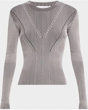 IRO Cleona Long-Sleeve Ribbed Top - Gray