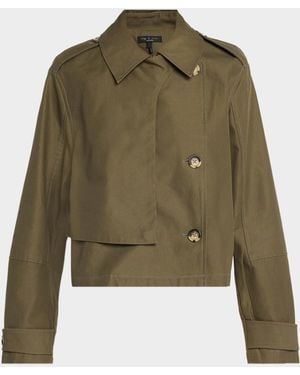 Rag & Bone Jamie Cropped Cotton Trench Coat - Green