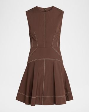 Veronica Beard Karrigan Sleeveless Mini Dress - Brown