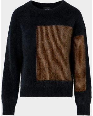 Akris Cloud Cashmere Oro Lienzo Jacquard Crewneck Sweater - Black