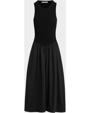 FAVORITE DAUGHTER The Lennon Sleeveless Knit And Poplin Maxi Dress - Black