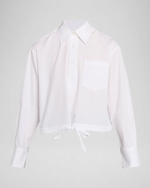 WE-AR4 The Cc Cropped Cotton Shirt - White